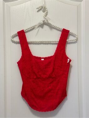 PINK Victoria's Secret Red Lace Tank Top